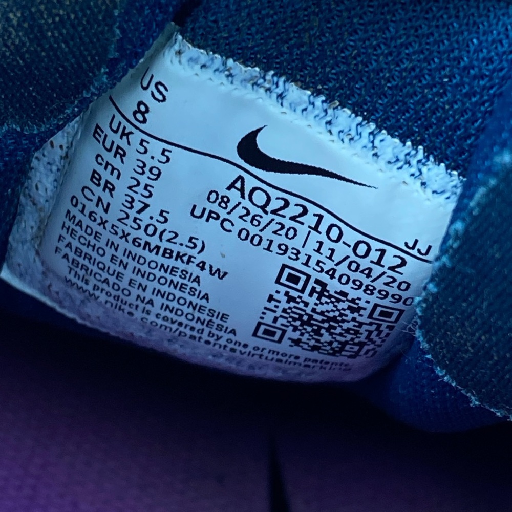 Nike Air Zoom Pegasus 36 Black Blue Running Shoe AQ2210-012 Women’s Size 8 - Picture 13 of 13